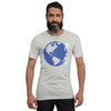 Blue Marble White Text Unisex t-shirt