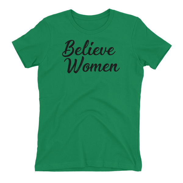 Believe Women Fitted Women's t-shirt Black Script